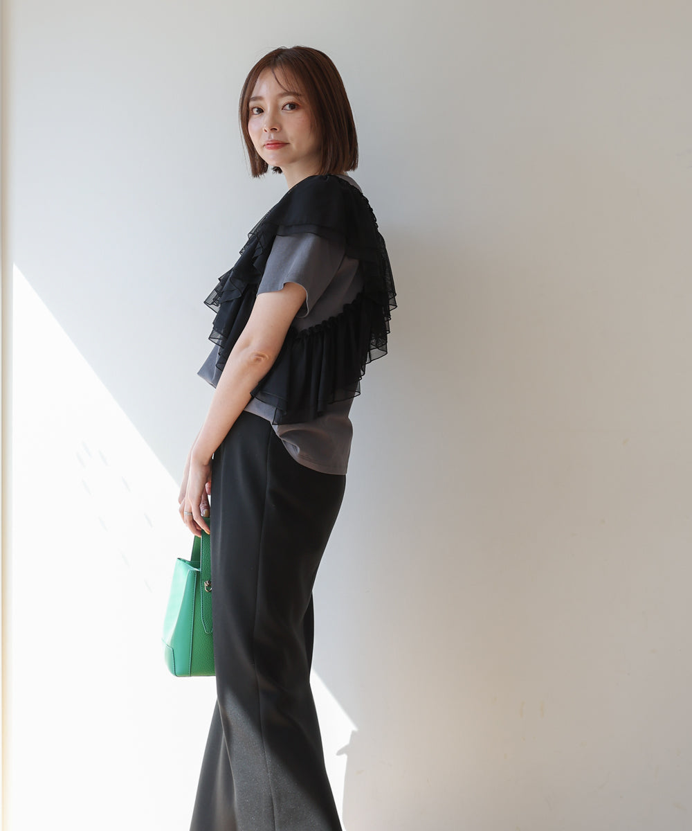 【MARIEコラボ】ショルダーフリルTシャツ