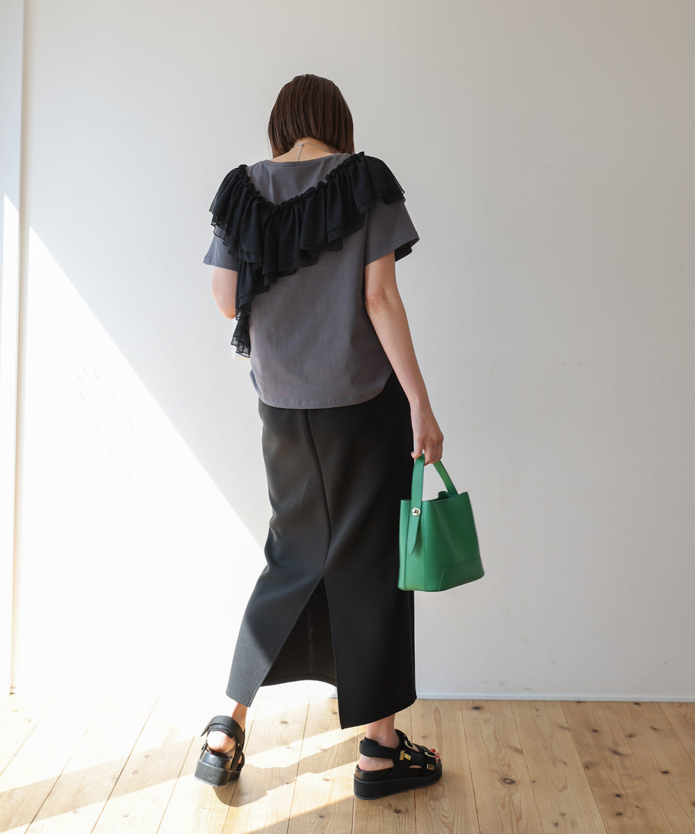 【MARIEコラボ】ショルダーフリルTシャツ