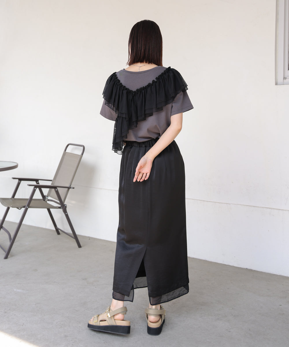 【MARIEコラボ】ショルダーフリルTシャツ