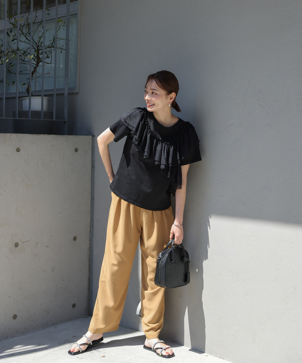 【MARIEコラボ】ショルダーフリルTシャツ