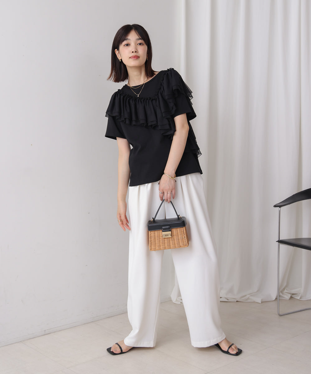 【MARIEコラボ】ショルダーフリルTシャツ