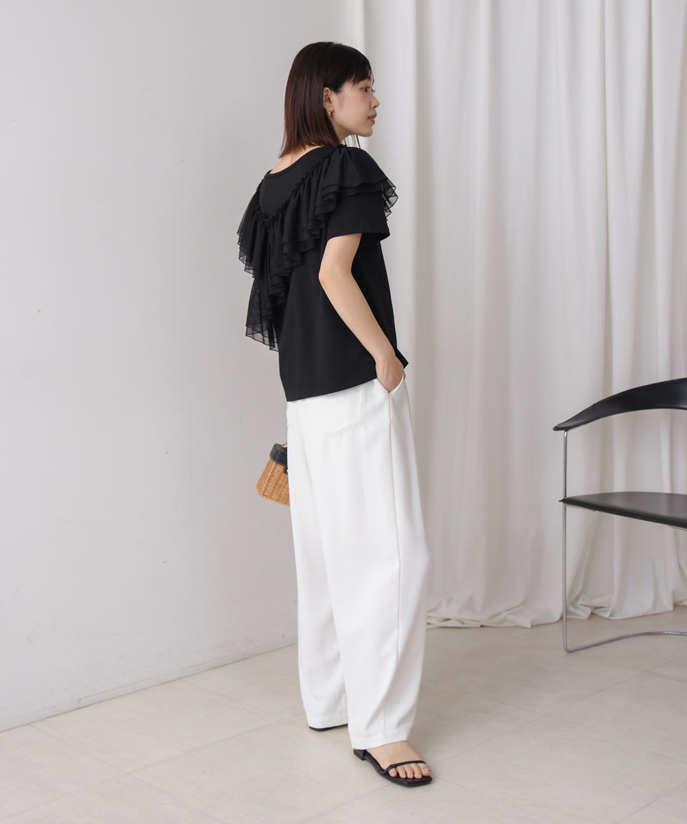 【MARIEコラボ】ショルダーフリルTシャツ