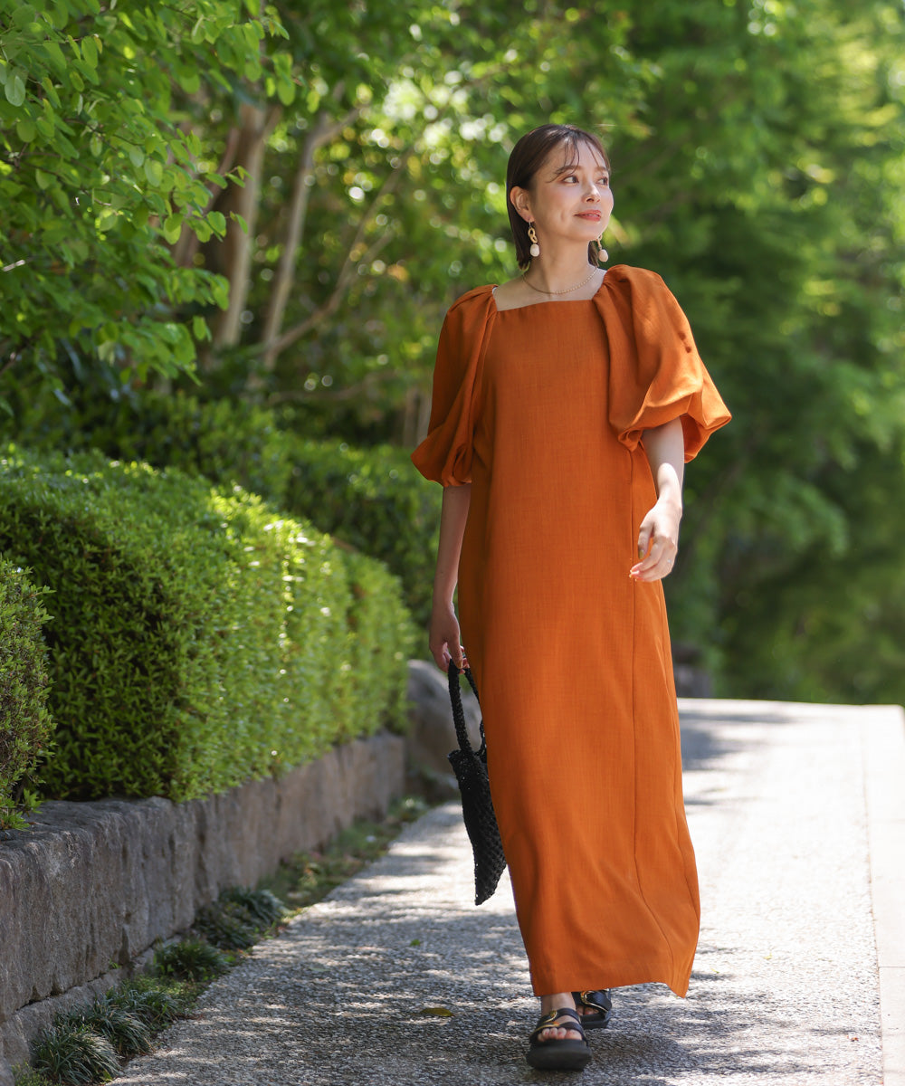 【MARIEコラボ】ラウンドパフロングワンピース