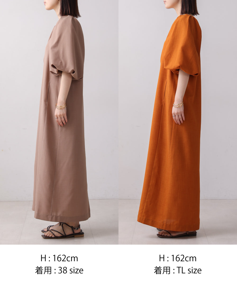 【MARIEコラボ】ラウンドパフロングワンピース