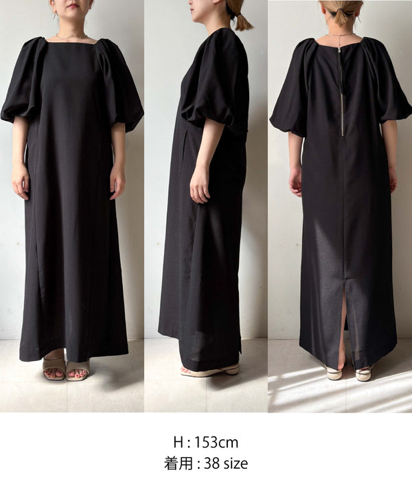 【MARIEコラボ】ラウンドパフロングワンピース