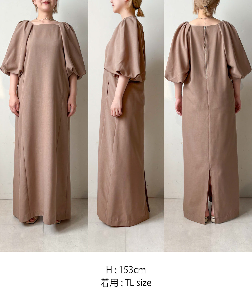 【MARIEコラボ】ラウンドパフロングワンピース