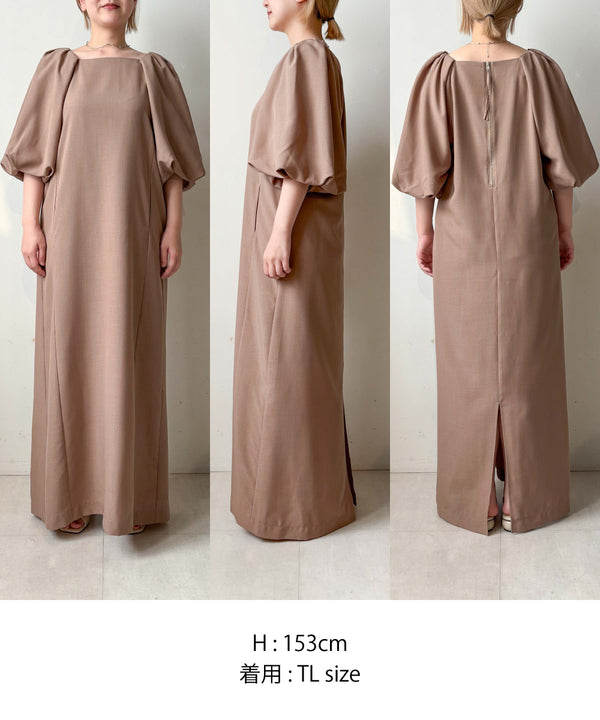 【MARIEコラボ】ラウンドパフロングワンピース