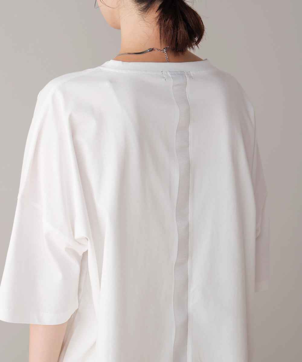 Wシルケット立体グリッターロゴT