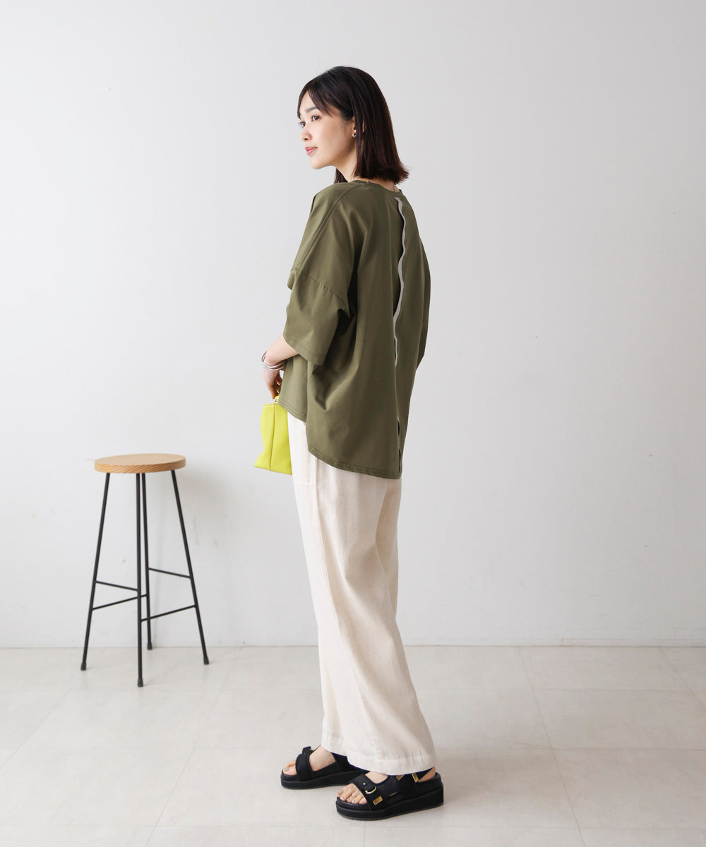 Wシルケット立体グリッターロゴT