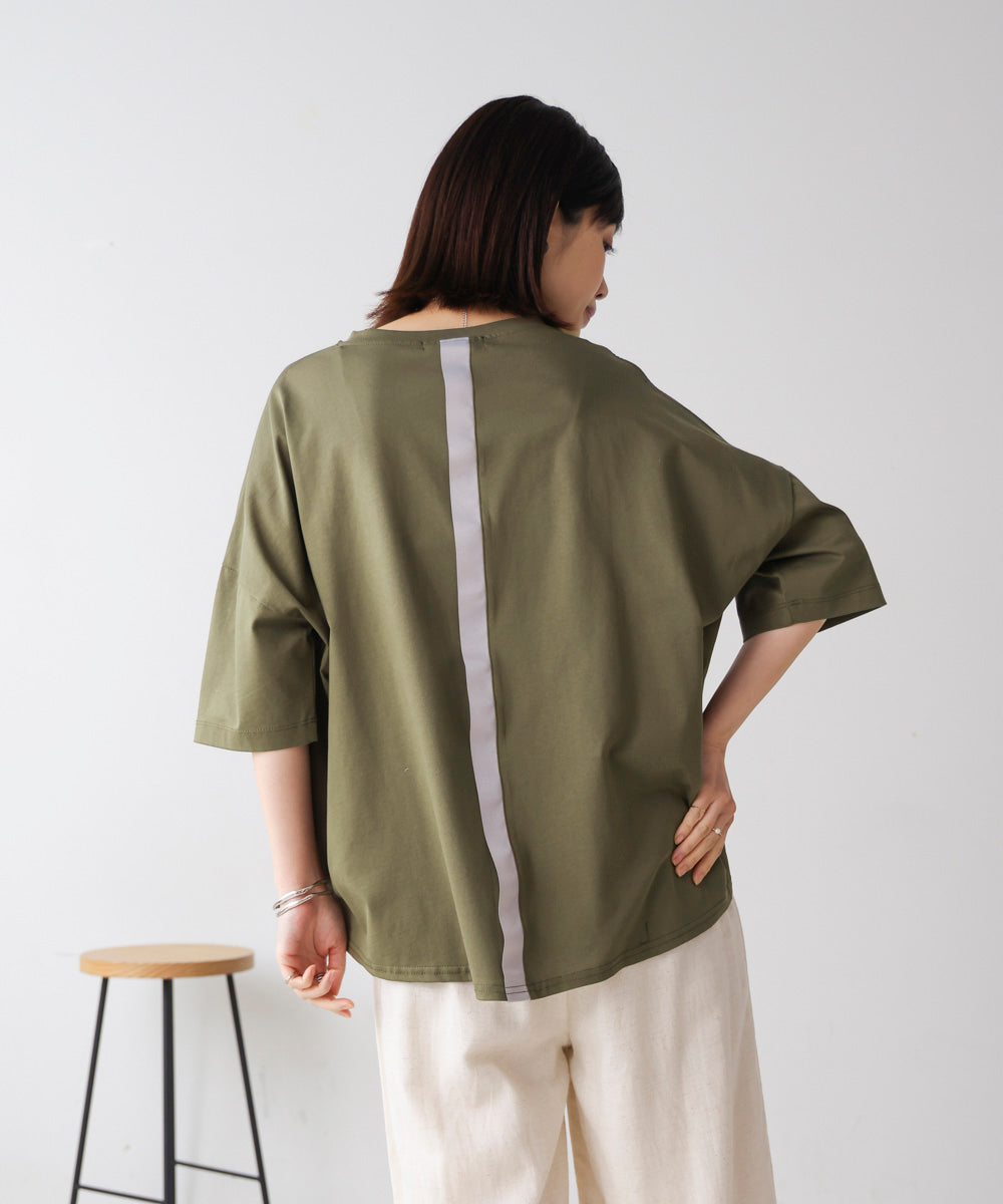Wシルケット立体グリッターロゴT