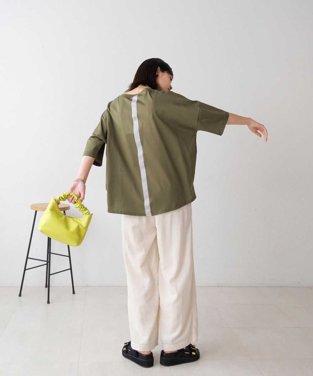 Wシルケット立体グリッターロゴT