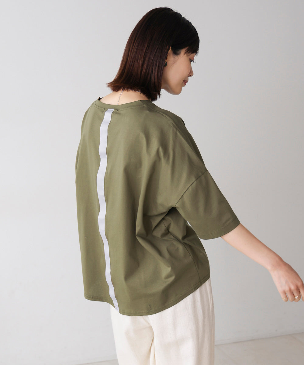 Wシルケット立体グリッターロゴT