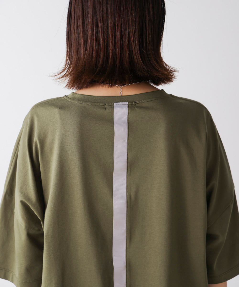 Wシルケット立体グリッターロゴT
