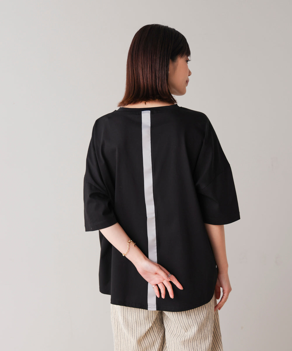 Wシルケット立体グリッターロゴT