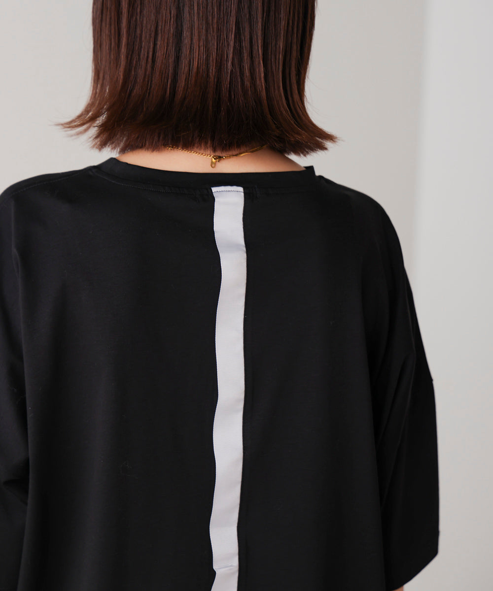 Wシルケット立体グリッターロゴT