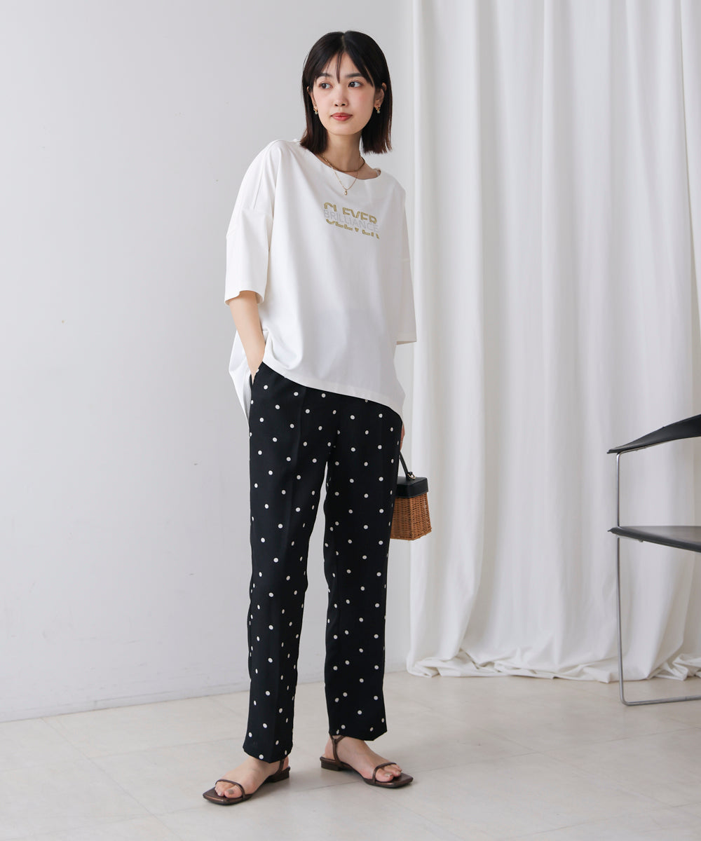 メタリック刺繍ロゴT