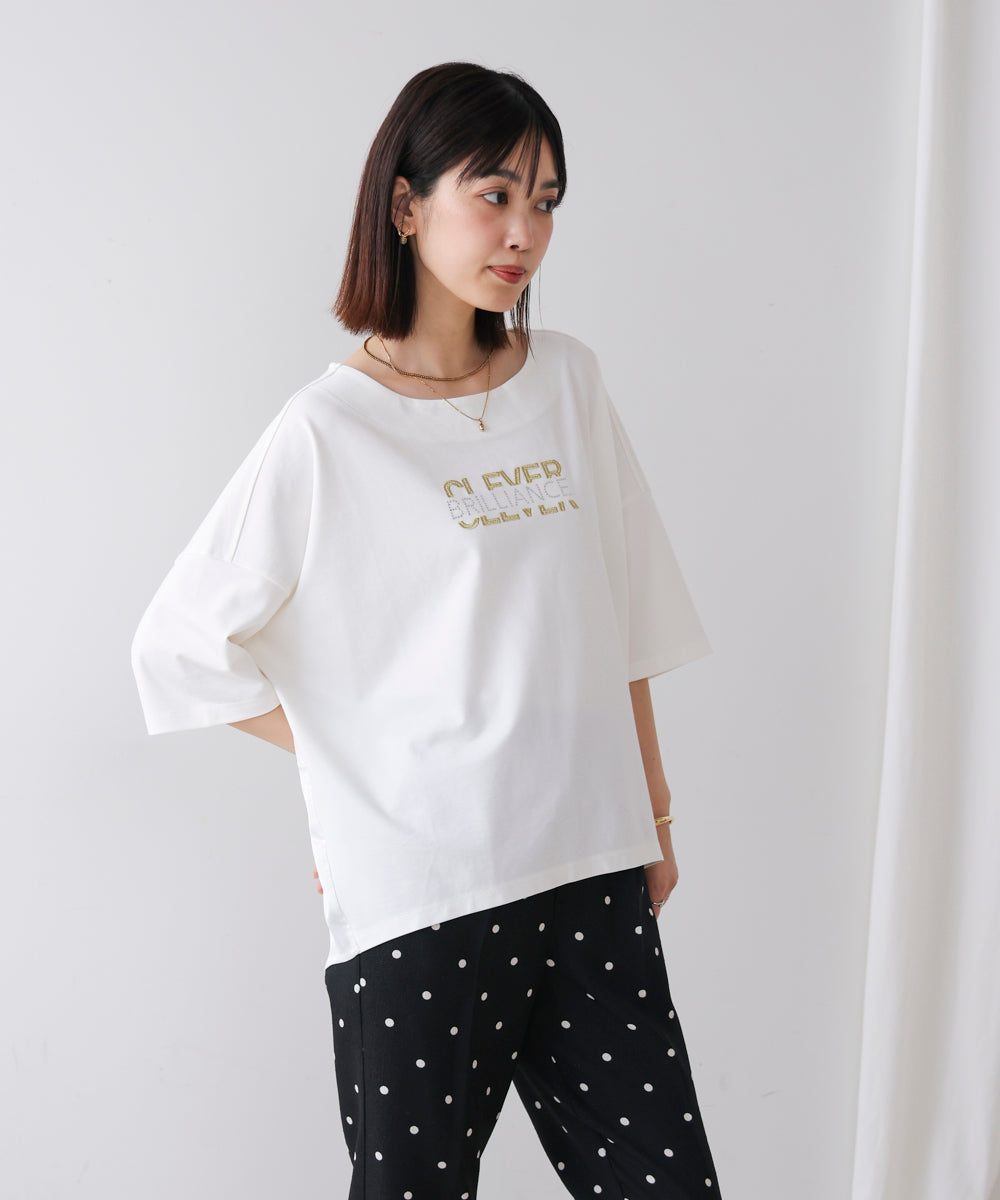 メタリック刺繍ロゴT