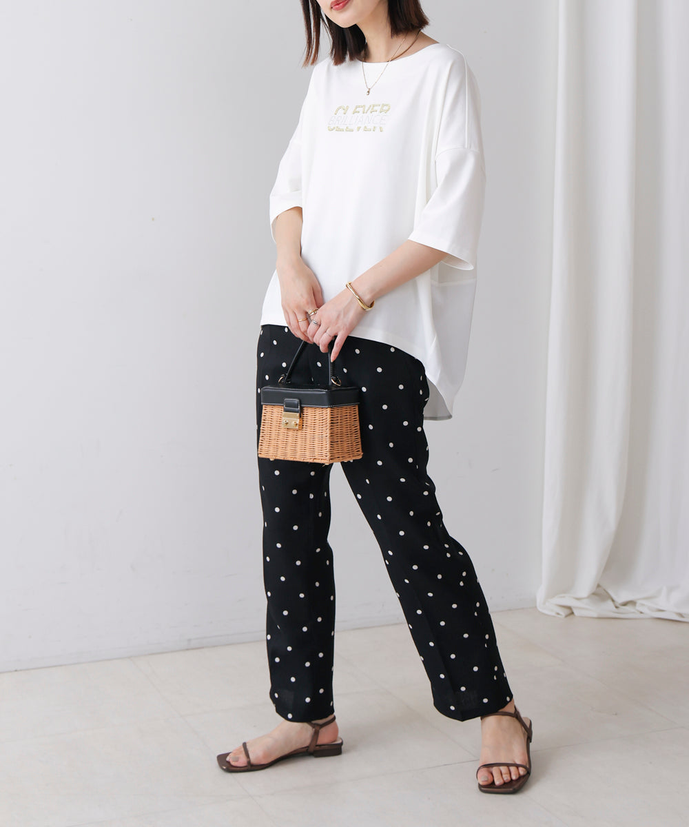 メタリック刺繍ロゴT