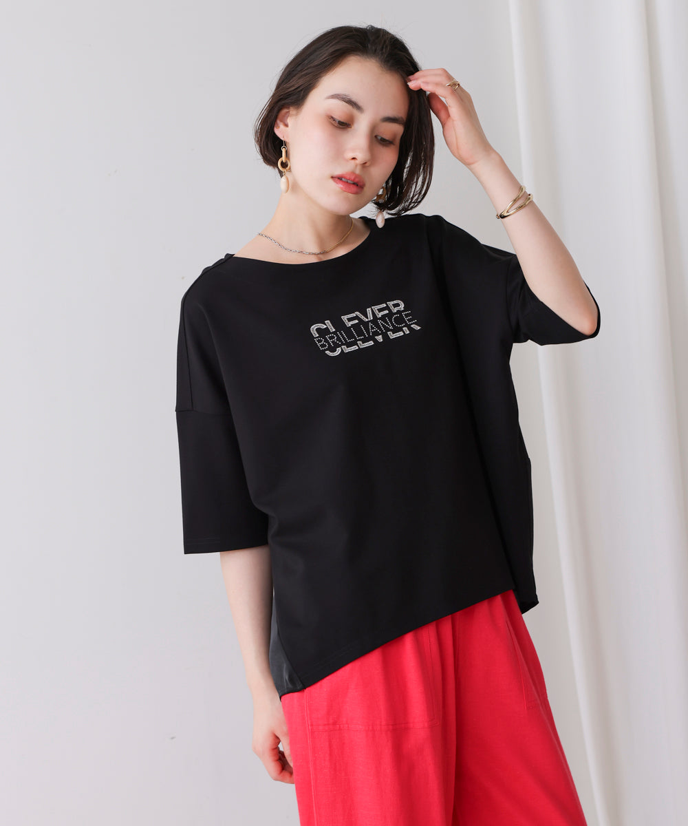 メタリック刺繍ロゴT