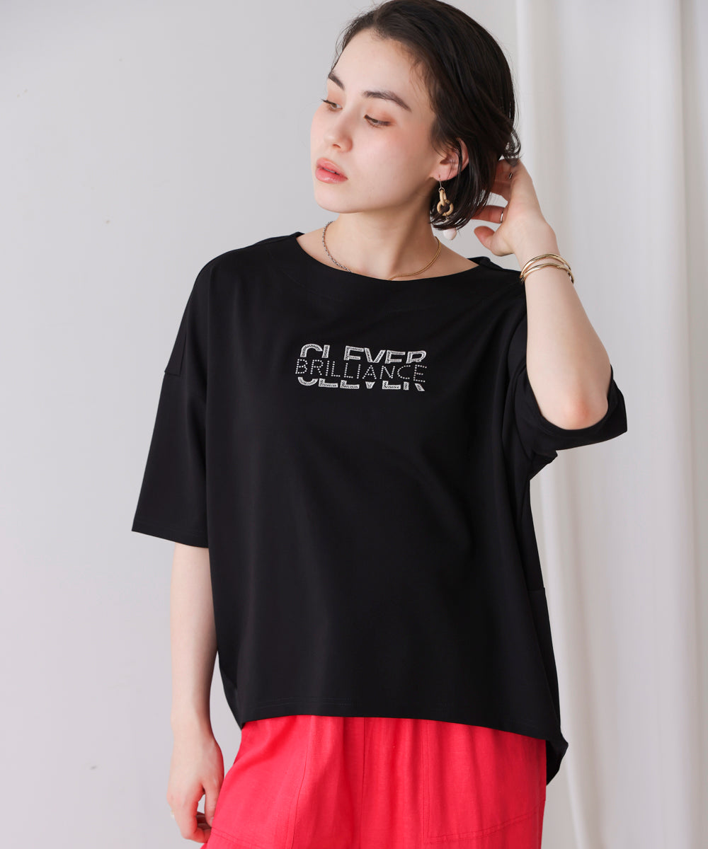 メタリック刺繍ロゴT