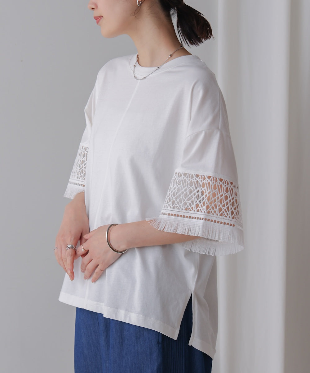 レーススリーブTシャツ