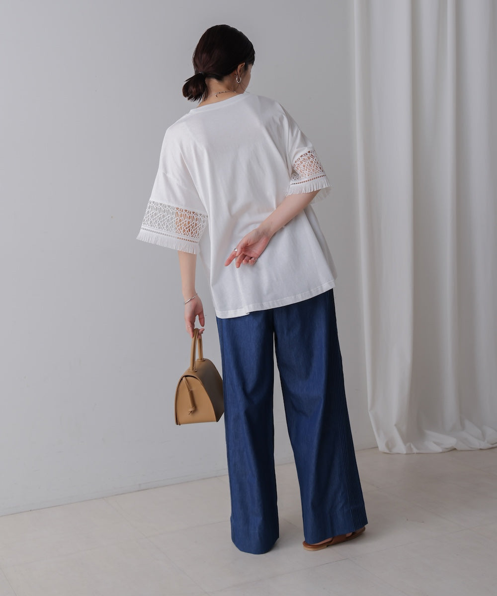 レーススリーブTシャツ