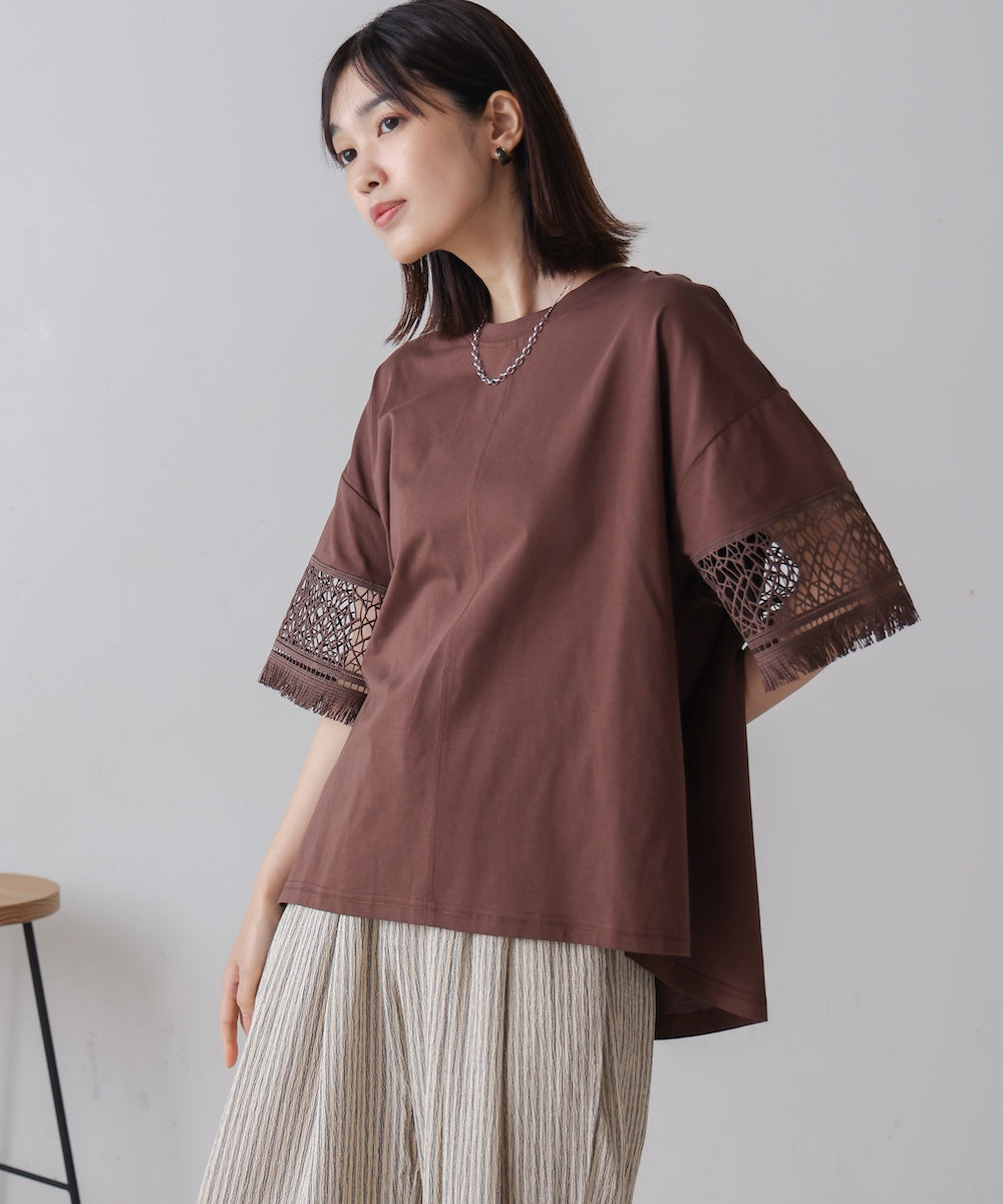 レーススリーブTシャツ