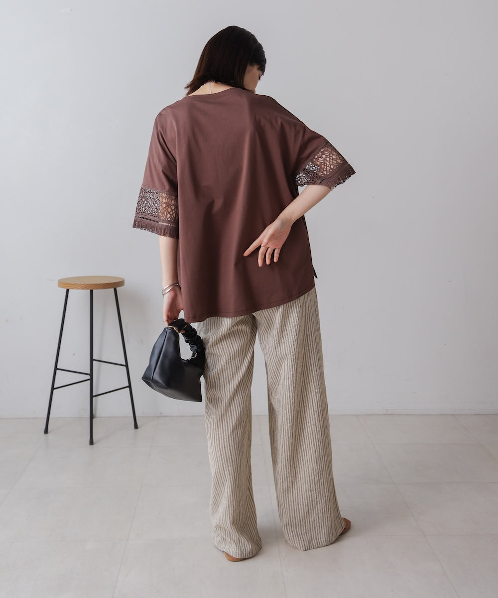レーススリーブTシャツ