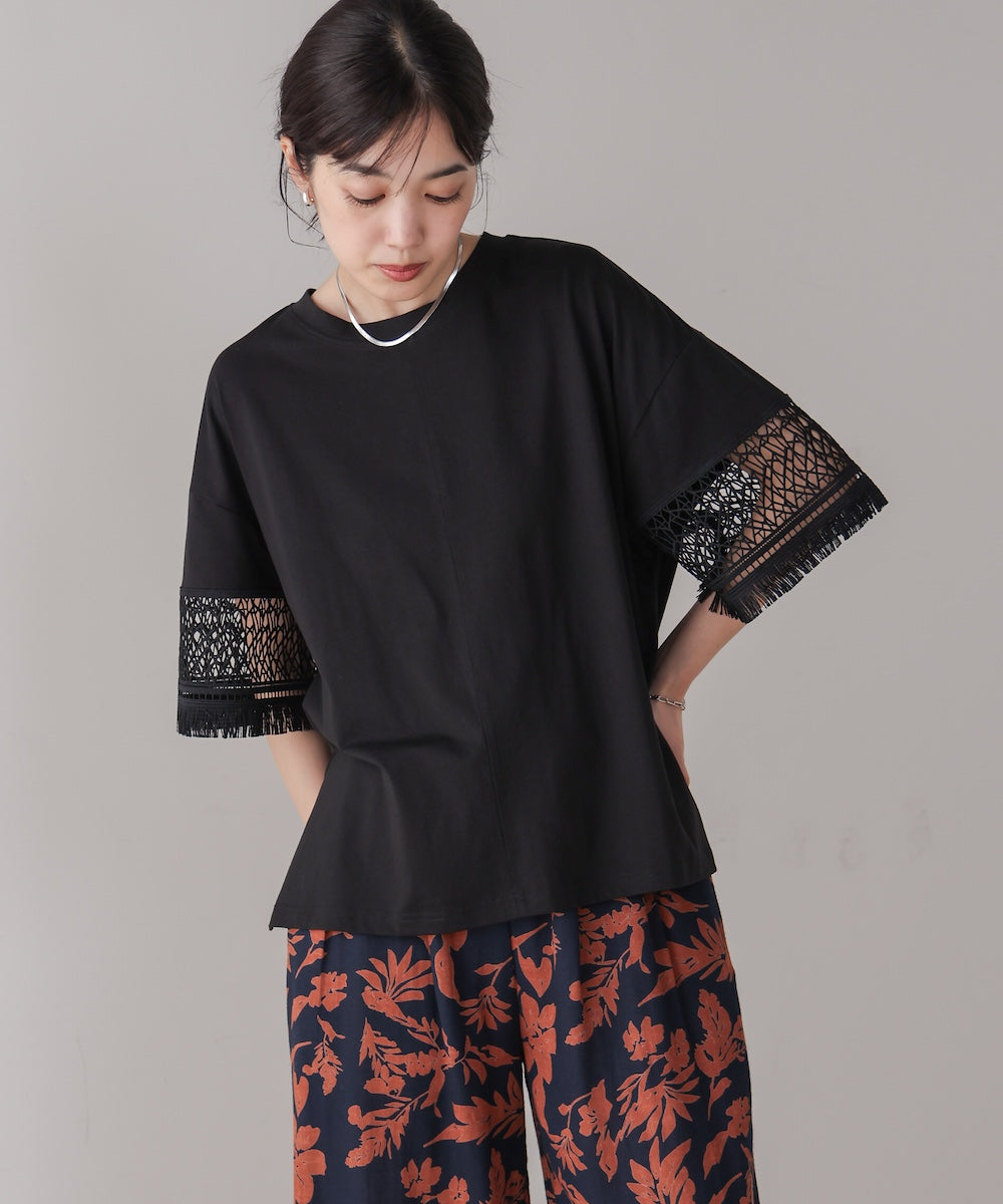 レーススリーブTシャツ