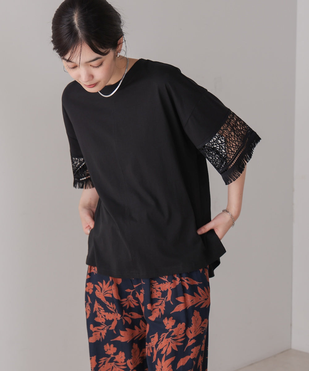レーススリーブTシャツ