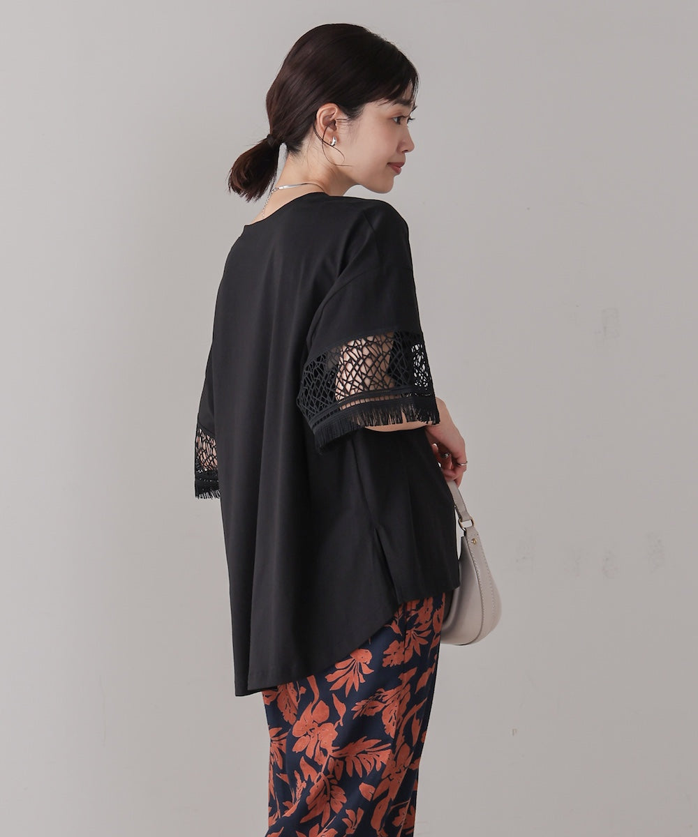 レーススリーブTシャツ