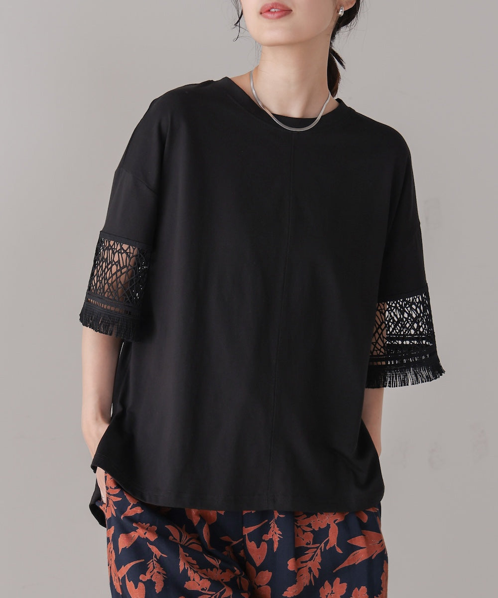 レーススリーブTシャツ