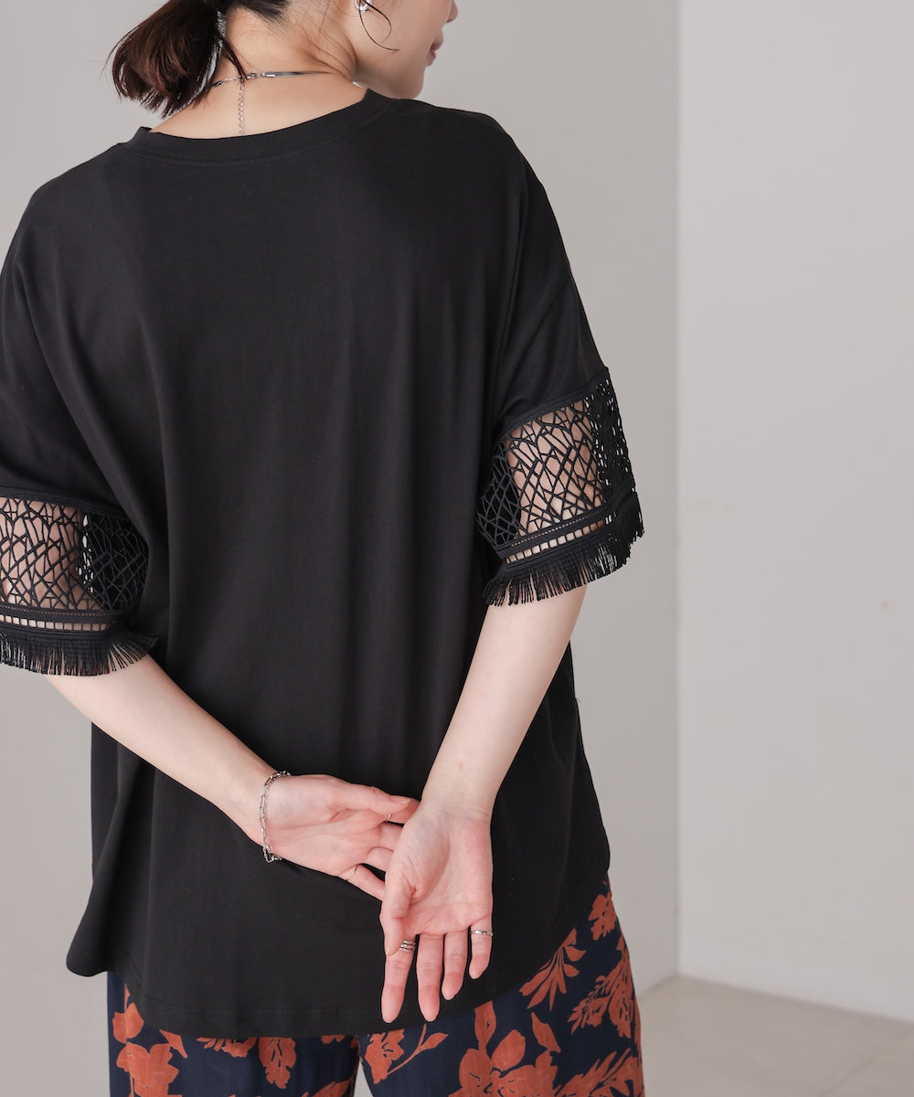 レーススリーブTシャツ