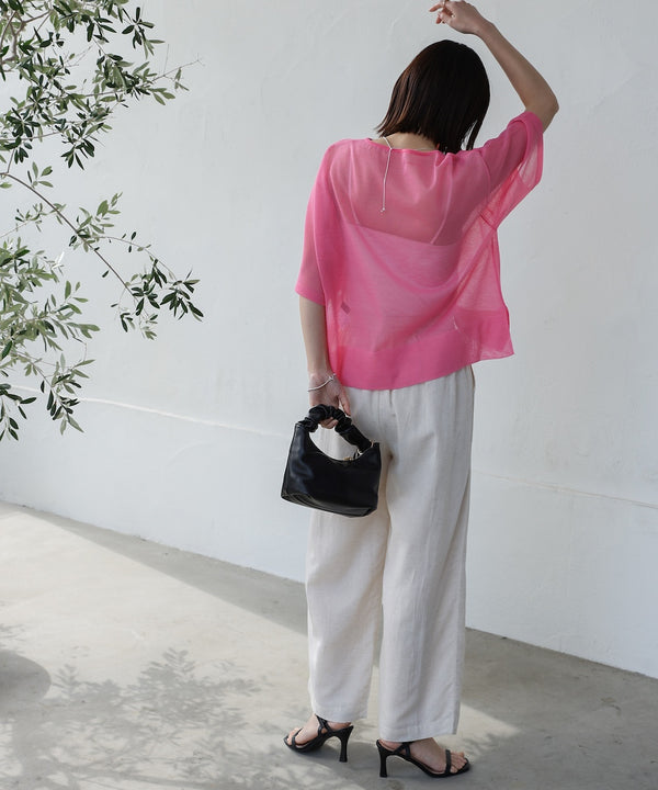 麻混ストレートパンツ