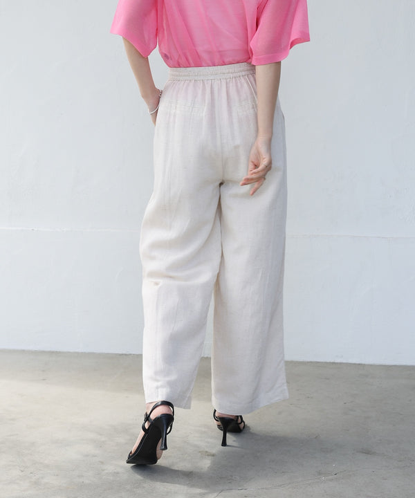 麻混ストレートパンツ