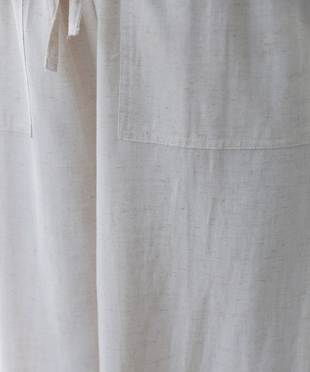 麻混ストレートパンツ