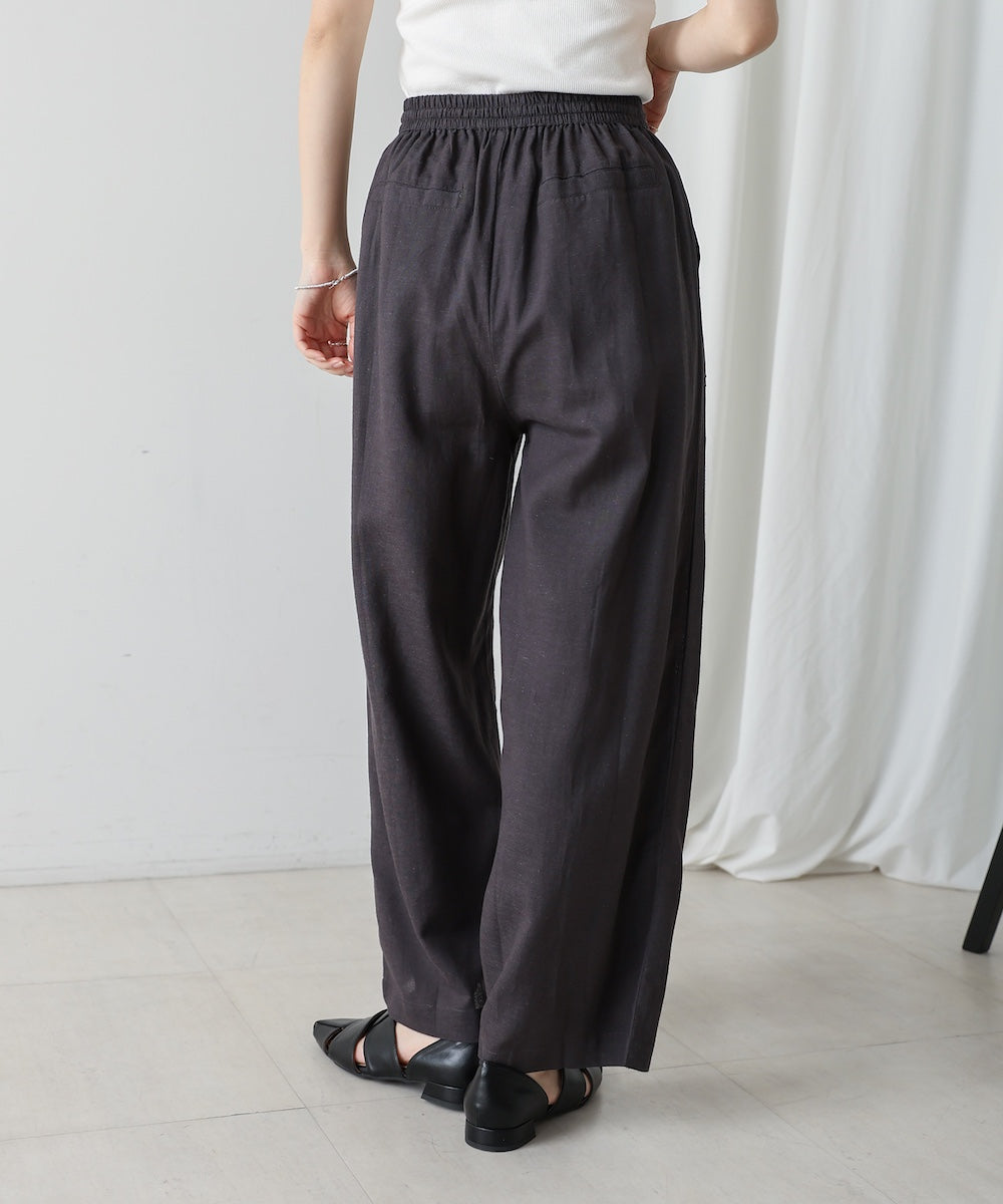 麻混ストレートパンツ