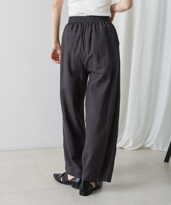麻混ストレートパンツ