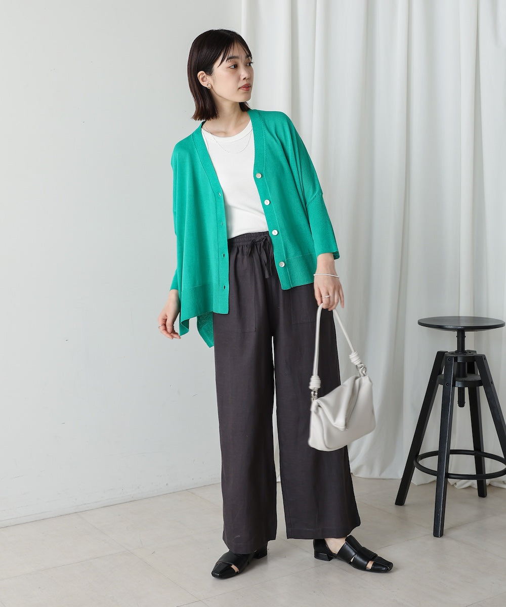 麻混ストレートパンツ