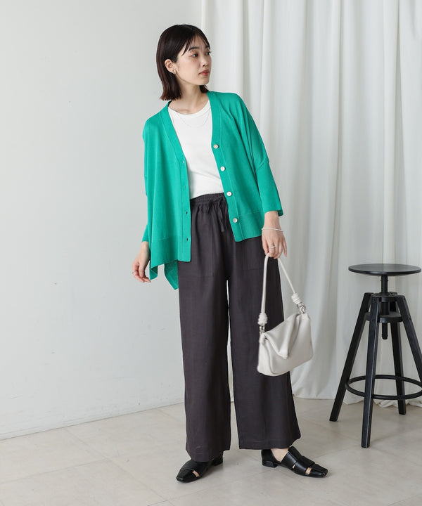 麻混ストレートパンツ