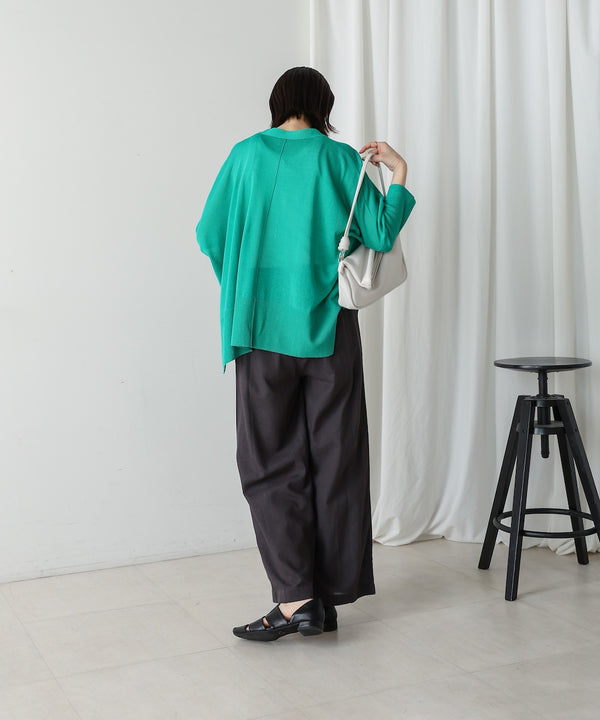 麻混ストレートパンツ