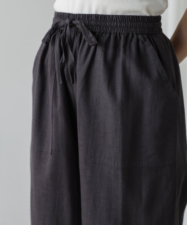 麻混ストレートパンツ