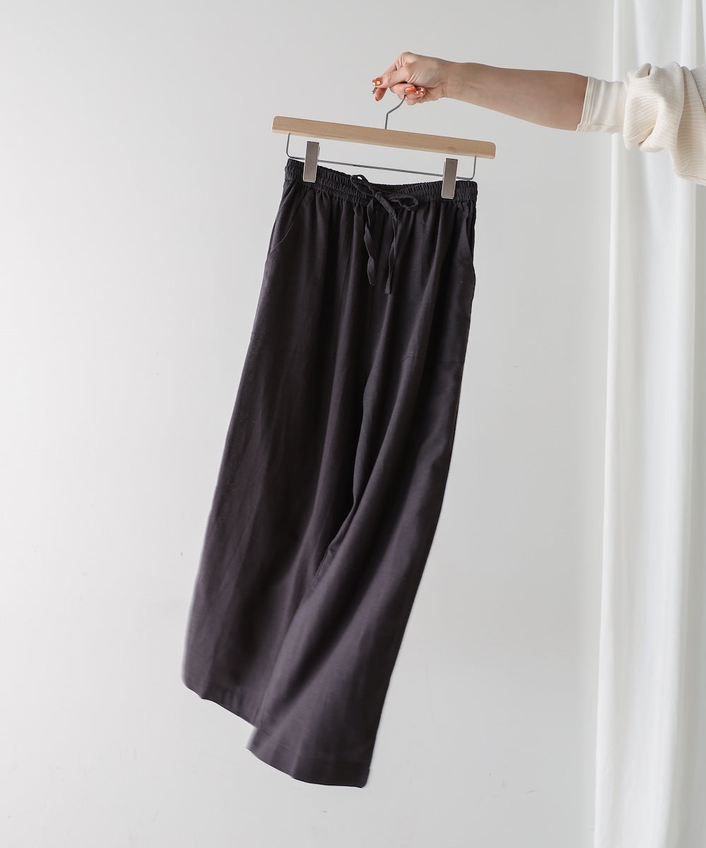 麻混ストレートパンツ