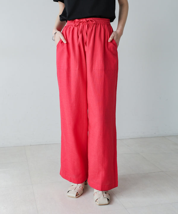 麻混ストレートパンツ