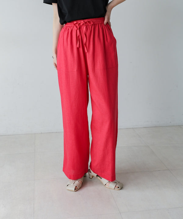 麻混ストレートパンツ