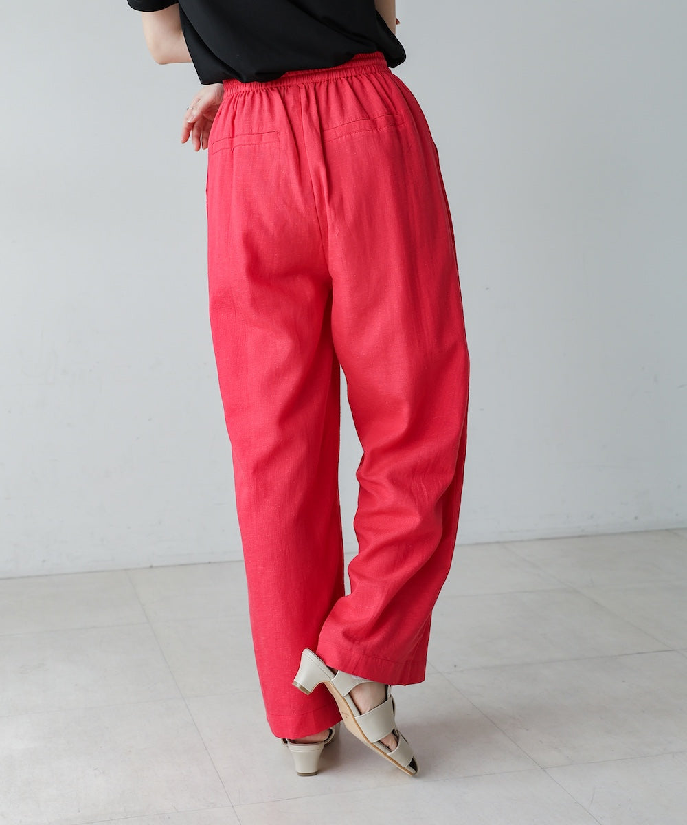 麻混ストレートパンツ