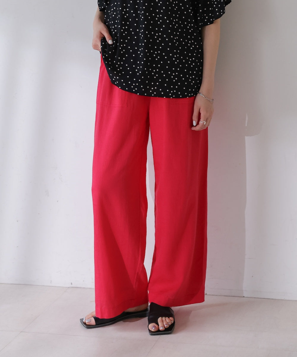 麻混ストレートパンツ