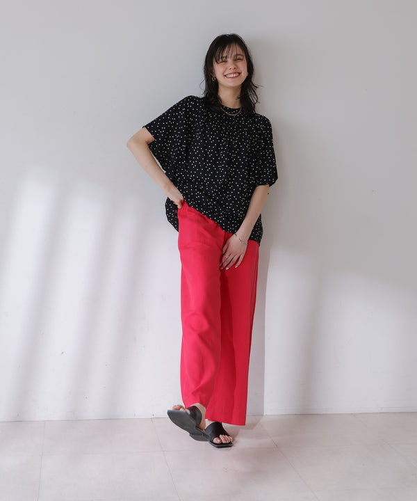 麻混ストレートパンツ