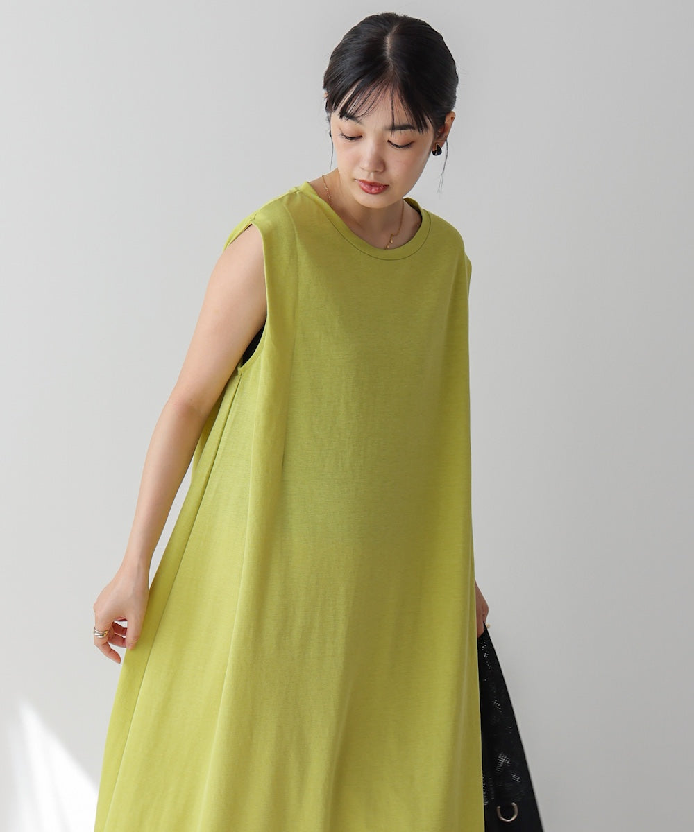 【新色追加】カノコ肩タックフレアワンピース