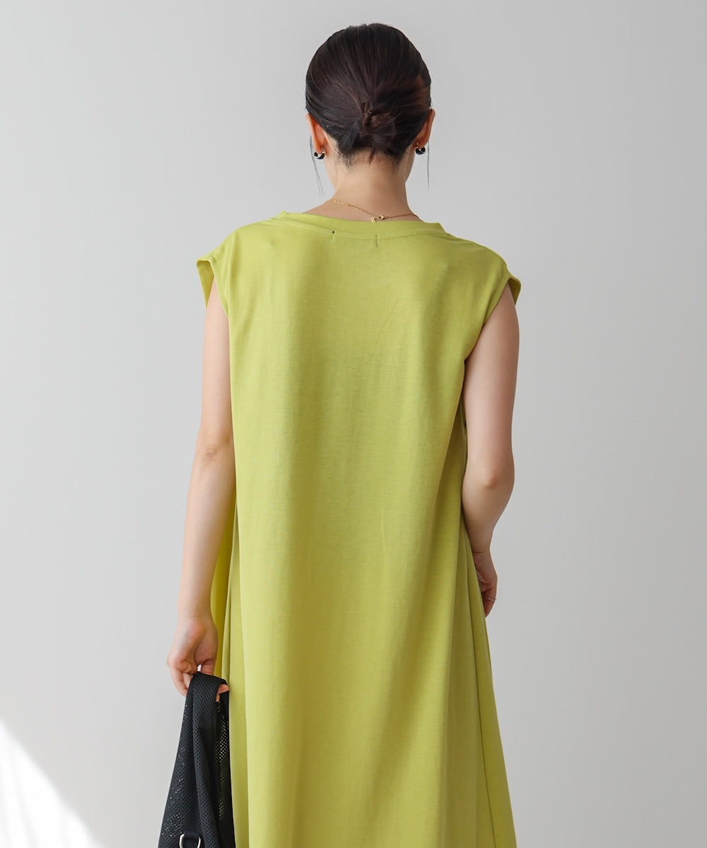 【新色追加】カノコ肩タックフレアワンピース